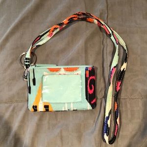 Vera Bradley ID wallet and lanyard